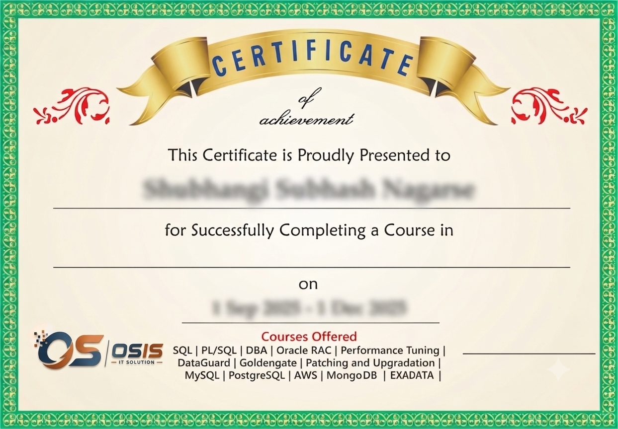 OSIS IT Solution Course Certificate